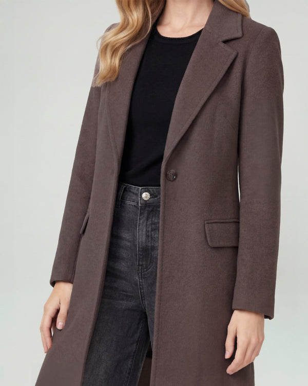 Abrigo Mujer Ornella Regular Cuello Con Solapa Manga Suelta Negro Lineatre