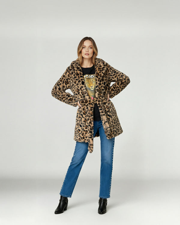 Abrigo Mujer Aurora Relaxed Fit Cuello Con Solapa Manga Caida Beige Lineatre