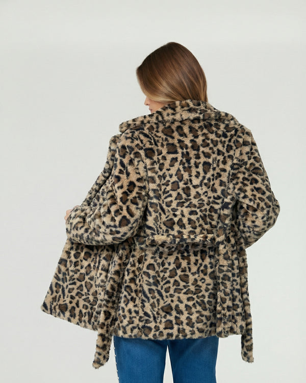 Abrigo Mujer Aurora Relaxed Fit Cuello Con Solapa Manga Caida Beige Lineatre