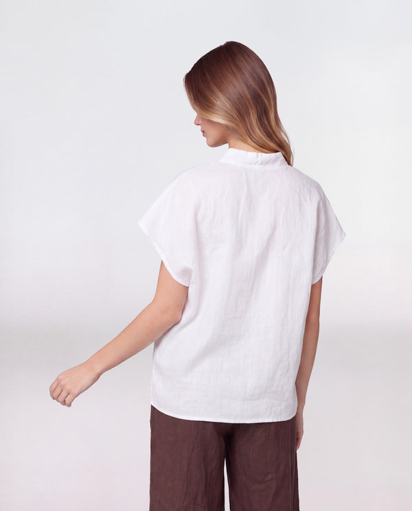 Blusa Mujer Chiara Escote en V Blanco Lineatre