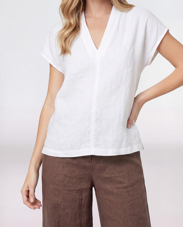 Blusa Mujer Chiara Escote en V Blanco Lineatre