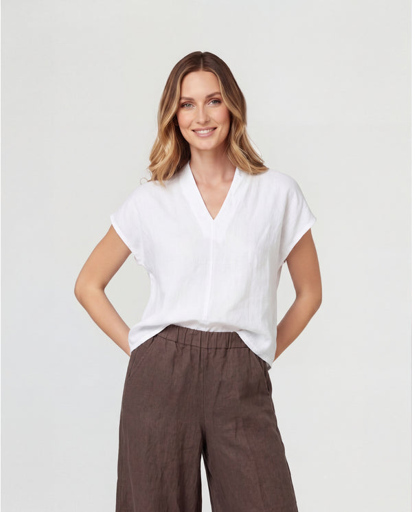 Blusa Mujer Chiara Escote en V Blanco Lineatre