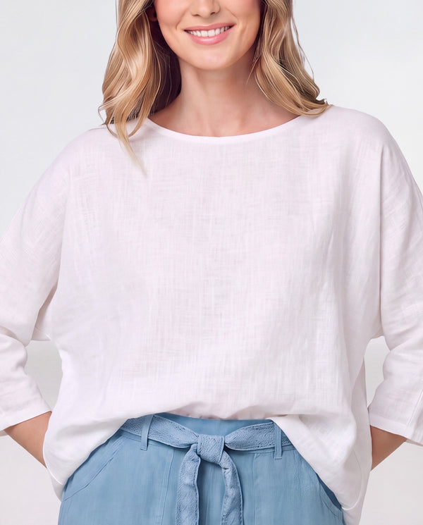 Blusa Mujer Paola Cuello bote Blanco Lineatre