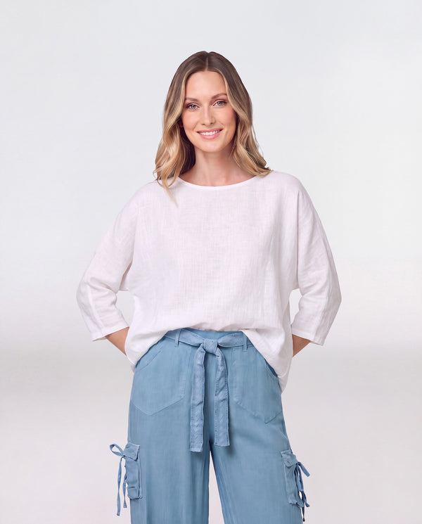 Blusa Mujer Paola Cuello bote Blanco Lineatre