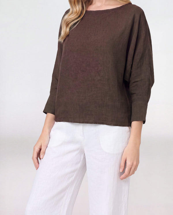 Blusa Mujer Paola Cuello bote Chocolate Lineatre