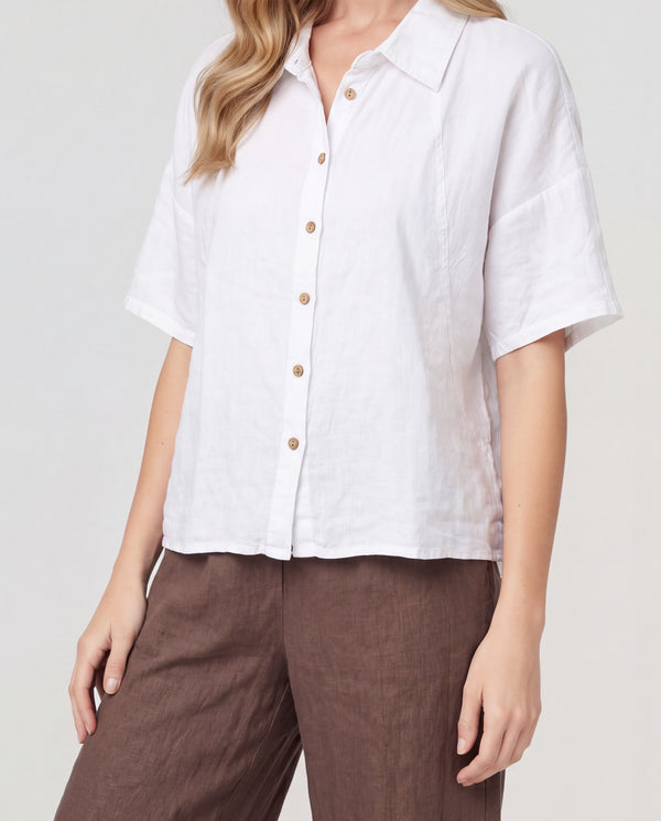 Blusa Mujer Antonella Cuello camisa Blanco Lineatre