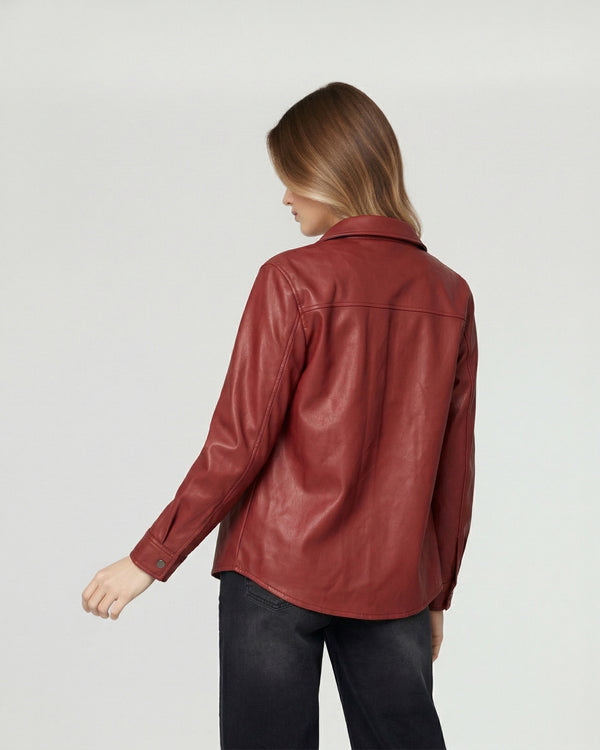 Camisa Mujer Emilia Relaxed Cuello Tipo Camisa Manga Tipo Camisa Vino Lineatre