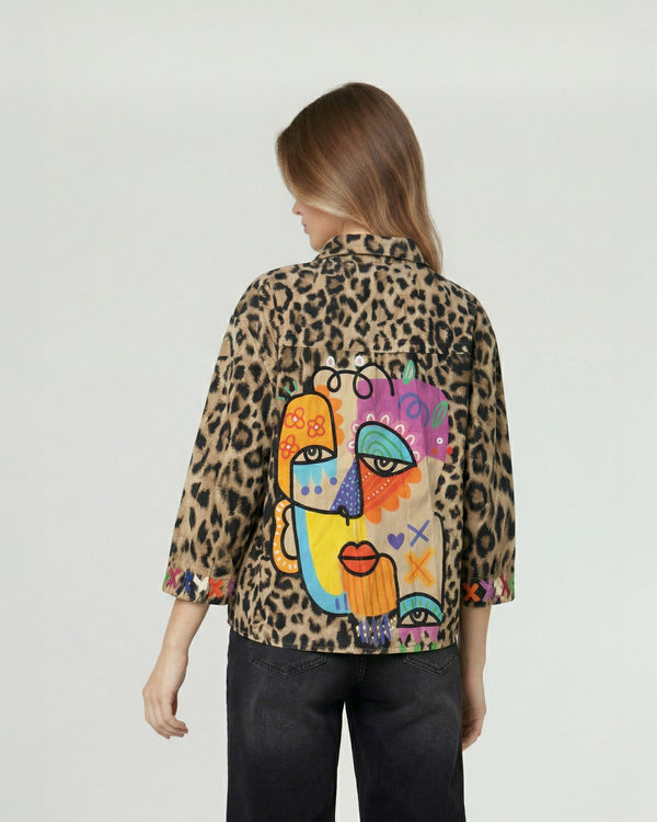 Camisa Mujer Fabiola Overside Cuello Tipo Camisa Manga Suelta Beige Lineatre