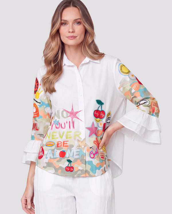 Blusa Mujer Tiziana Cuello camisa Cereza Lineatre
