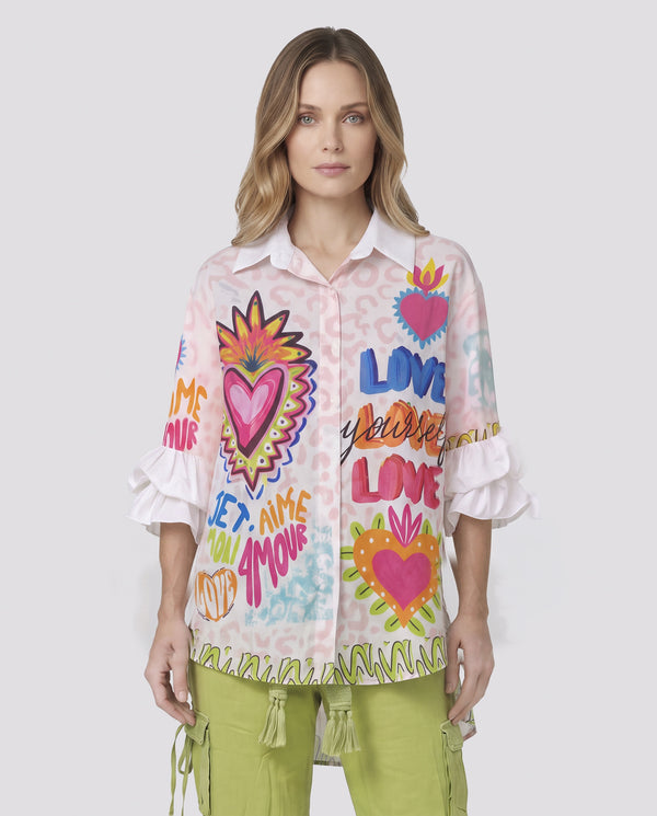 Blusa Mujer Tiziana Cuello camisa Corazón Lineatre