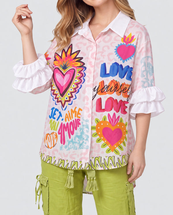 Blusa Mujer Tiziana Cuello camisa Corazón Lineatre