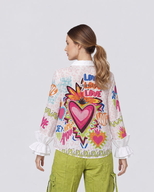 Blusa Mujer Tiziana Cuello camisa Corazón Lineatre