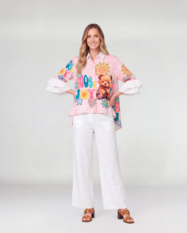 Blusa Mujer Tiziana Cuello camisa Oso Lineatre