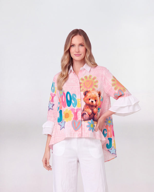 Blusa Mujer Tiziana Cuello camisa Oso Lineatre