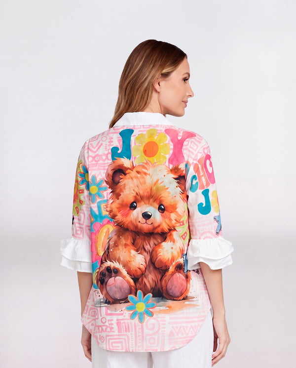 Blusa Mujer Tiziana Cuello camisa Oso Lineatre