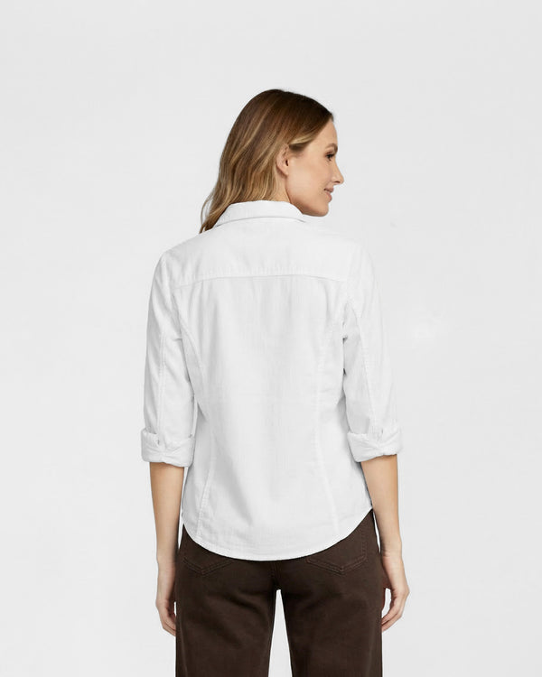 Blusa Mujer Brina Manga 3/4 Bolsillo Frontal Blanca Lineatre