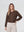 Bomber Mujer Eva Relaxed fit Cuello redondo Manga suelta Chocolate Lineatre
