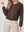 Bomber Mujer Eva Relaxed fit Cuello redondo Manga suelta Chocolate Lineatre