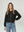 Bomber Mujer Eva Relaxed fit Cuello redondo Manga suelta Negro Lineatre