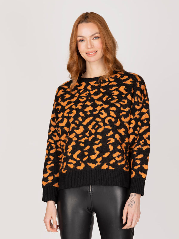 Sweater naranja animal print