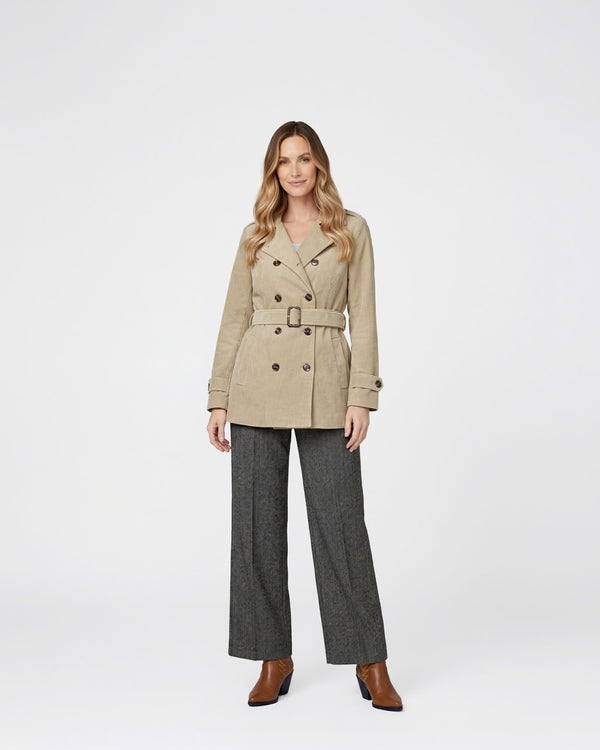 Chaqueta Mujer Elena Regular Cuello En. V Solapa Manga Suelta Fango Lineatre