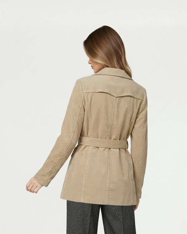 Chaqueta Mujer Elena Regular Cuello En. V Solapa Manga Suelta Fango Lineatre