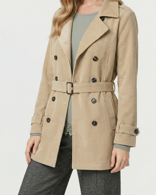 Chaqueta Mujer Elena Regular Cuello En. V Solapa Manga Suelta Fango Lineatre