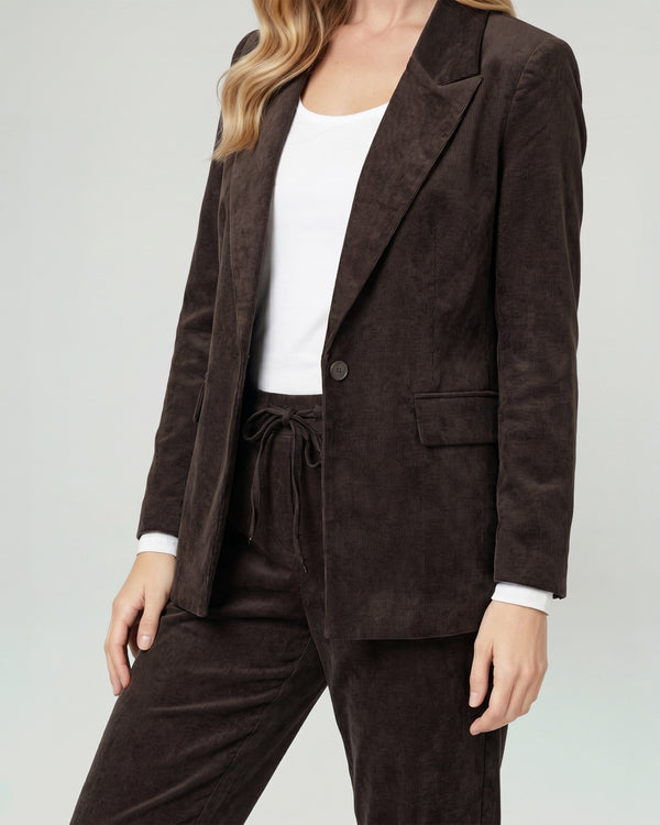 Chaqueta Mujer Ida Regular fit Cuello con solapa Manga suelta Chocolate Lineatre