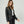 Chaqueta Mujer Constanza Relaxed Cuello Alto Tipo Chaqueta Manga Ajustada Negro Lineatre