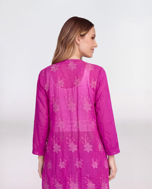 Spolverino Mujer Ornella Cuello kimono Magenta Lineatre