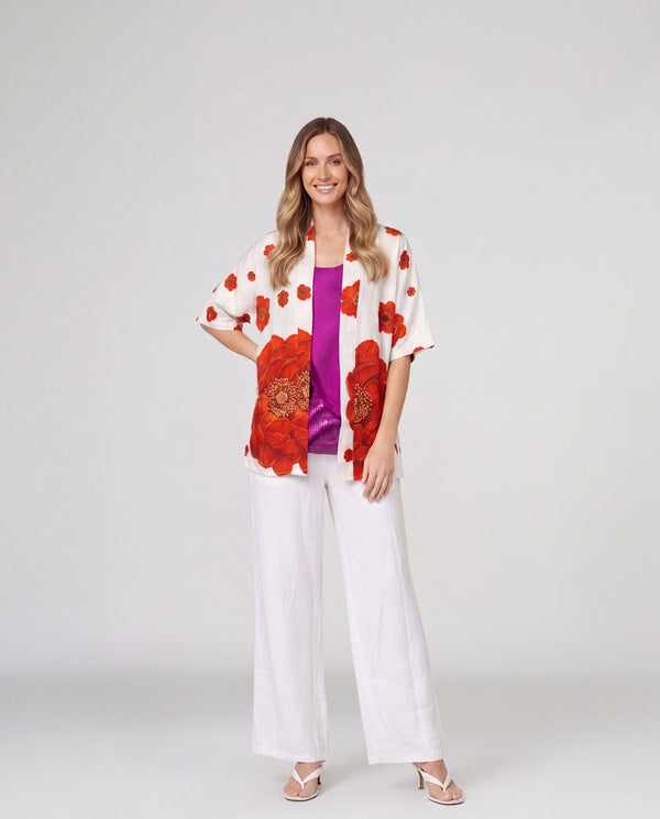 Spolverino Mujer Daniela Cuello kimono Blanco Lineatre