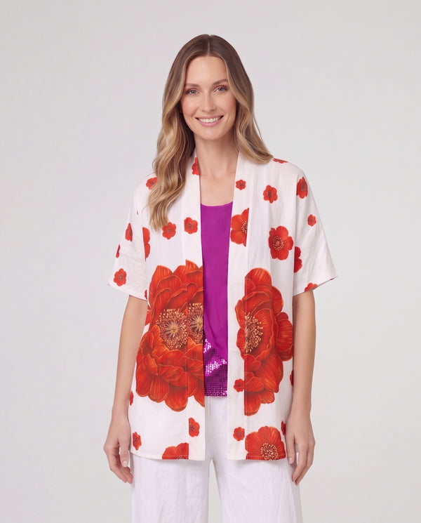 Spolverino Mujer Daniela Cuello kimono Blanco Lineatre