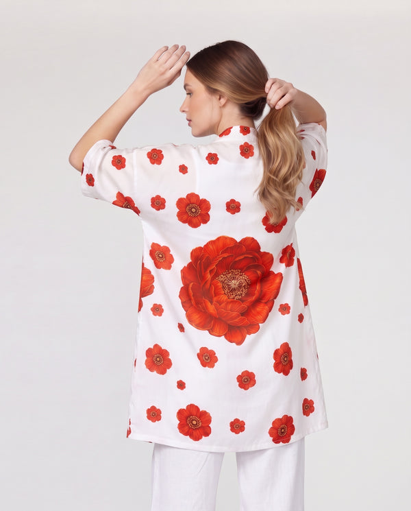 Spolverino Mujer Daniela Cuello kimono Blanco Lineatre