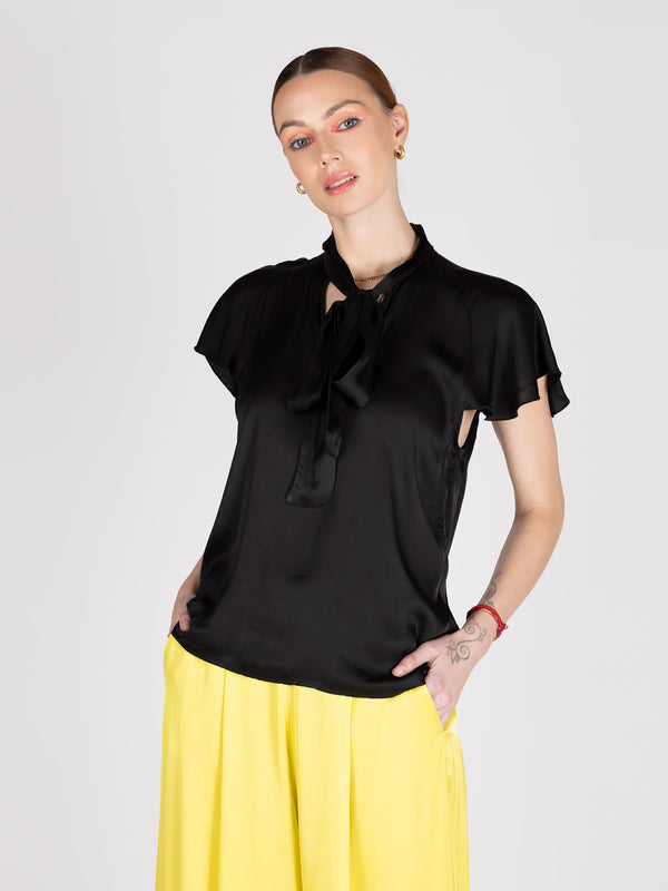 Blusa satin negro