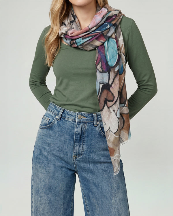 Echarpe Mujer Isidora Taupe Lineatre
