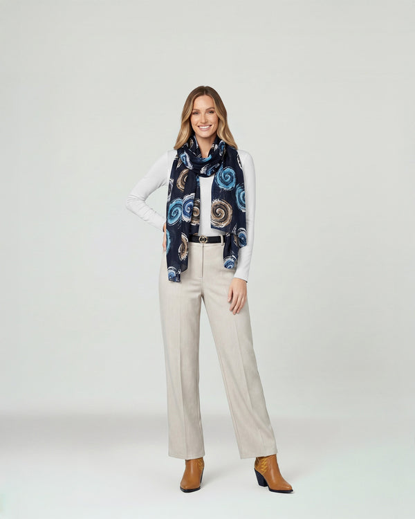 Echarpe Mujer Isidora Navy Lineatre