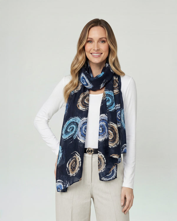 Echarpe Mujer Isidora Navy Lineatre