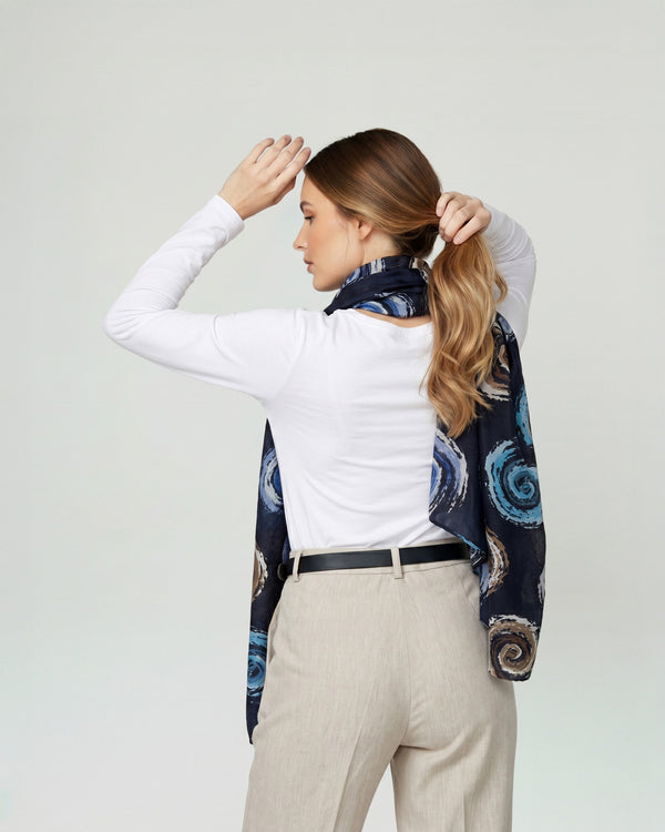 Echarpe Mujer Isidora Navy Lineatre