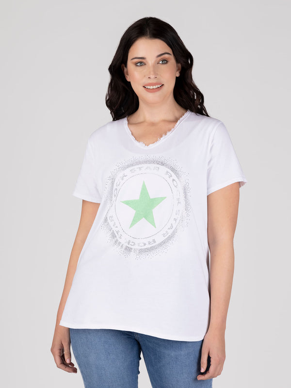 Polera blanco lineatre