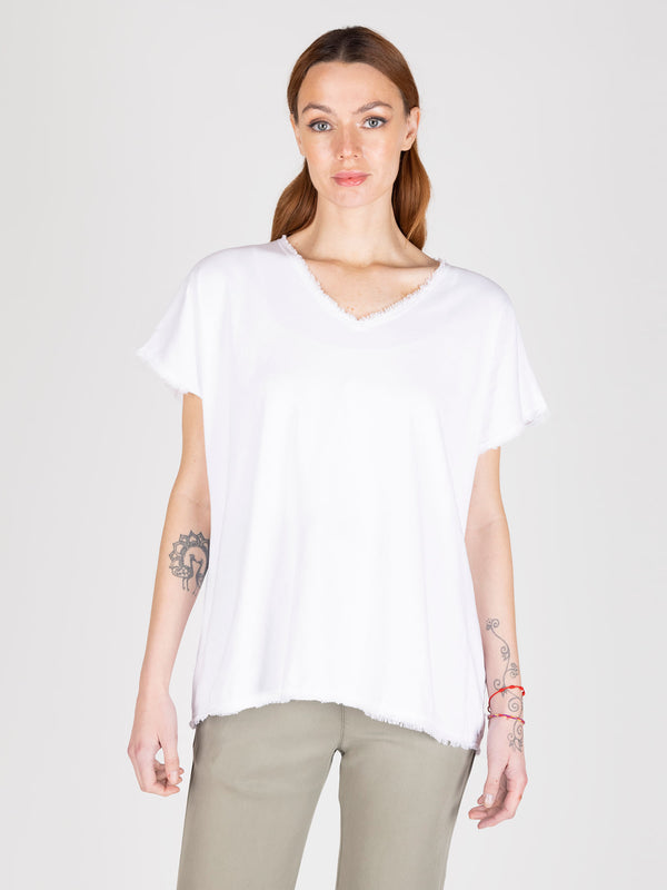 Polera blanco lineatre