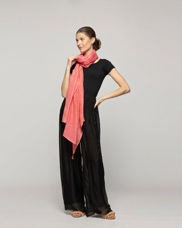 Echarpe Mujer Largo Liso Coral Lineatre