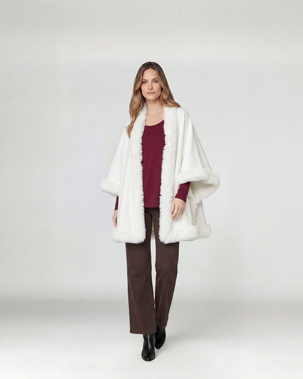 Poncho Mujer Paola Blanco Lineatre