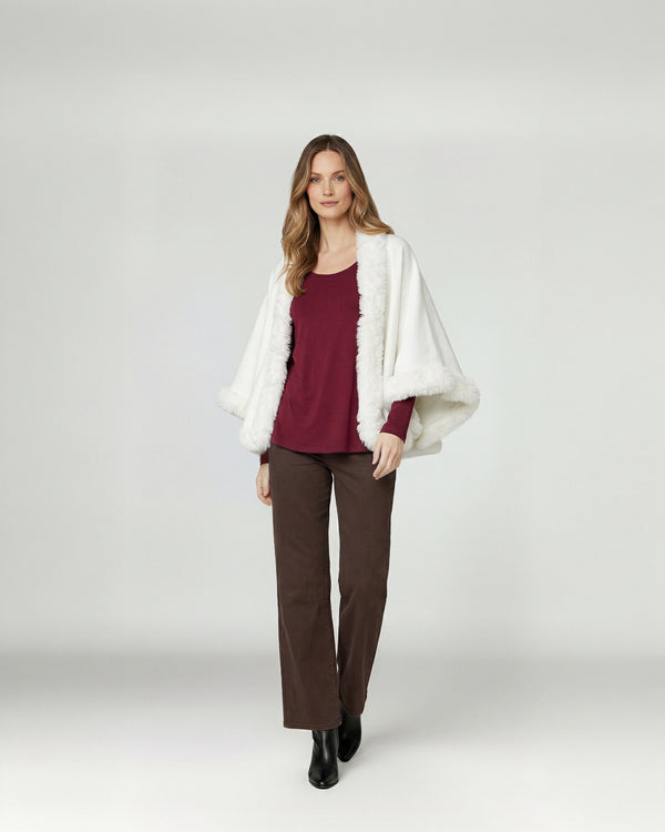 Poncho Mujer Paola Blanco Lineatre