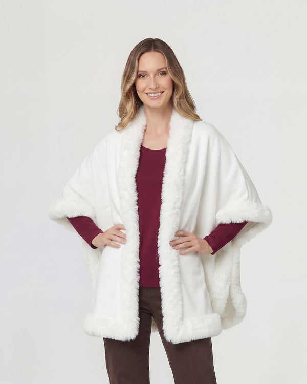 Poncho Mujer Paola Blanco Lineatre