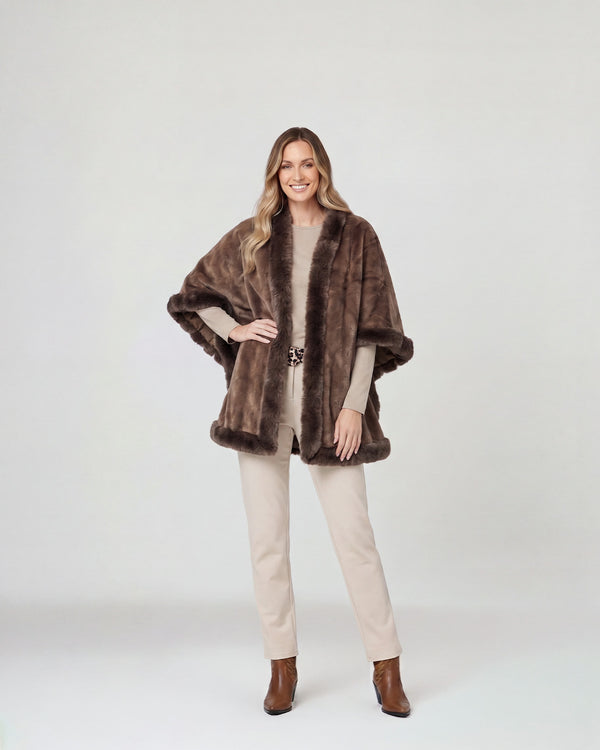 Poncho Mujer Paola Café Lineatre