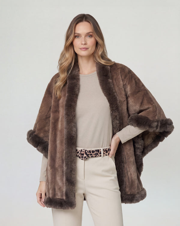 Poncho Mujer Paola Café Lineatre