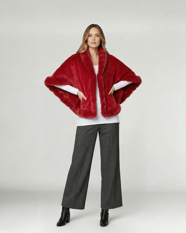 Poncho Mujer Paola Rojo Lineatre