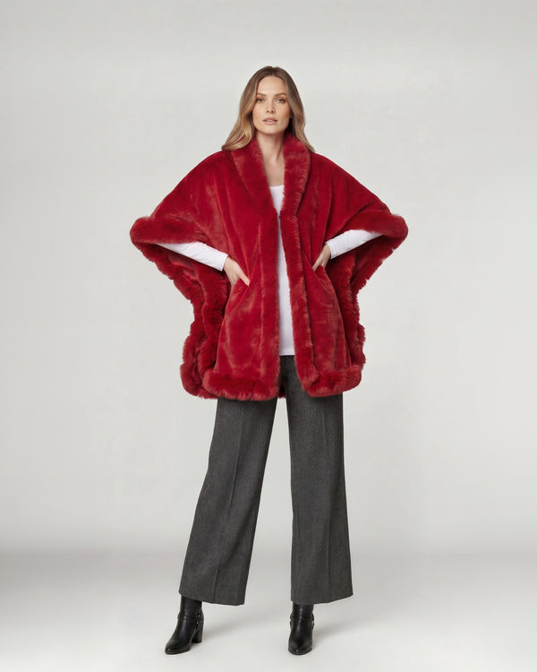 Poncho Mujer Paola Rojo Lineatre
