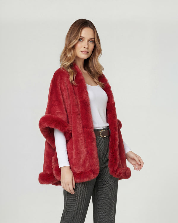 Poncho Mujer Paola Rojo Lineatre