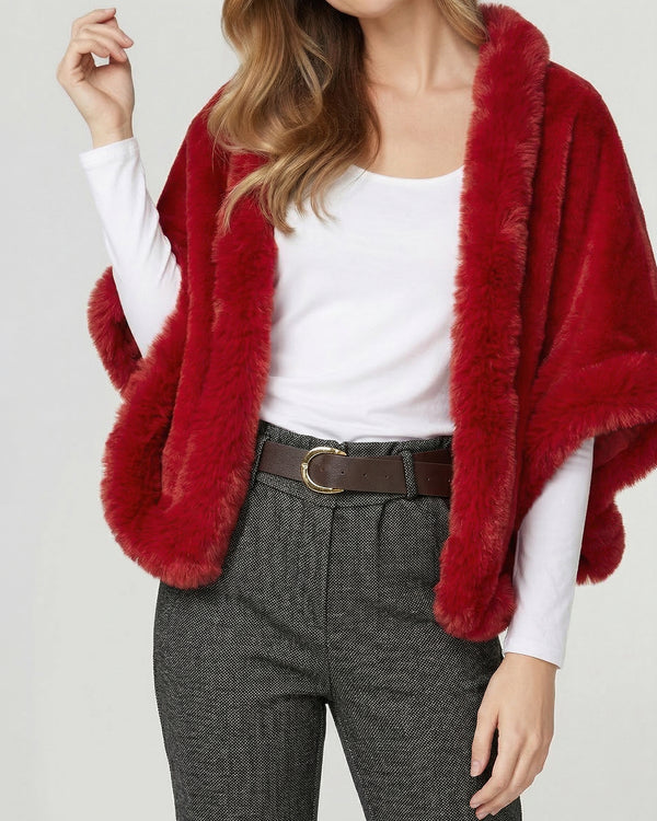 Poncho Mujer Paola Rojo Lineatre